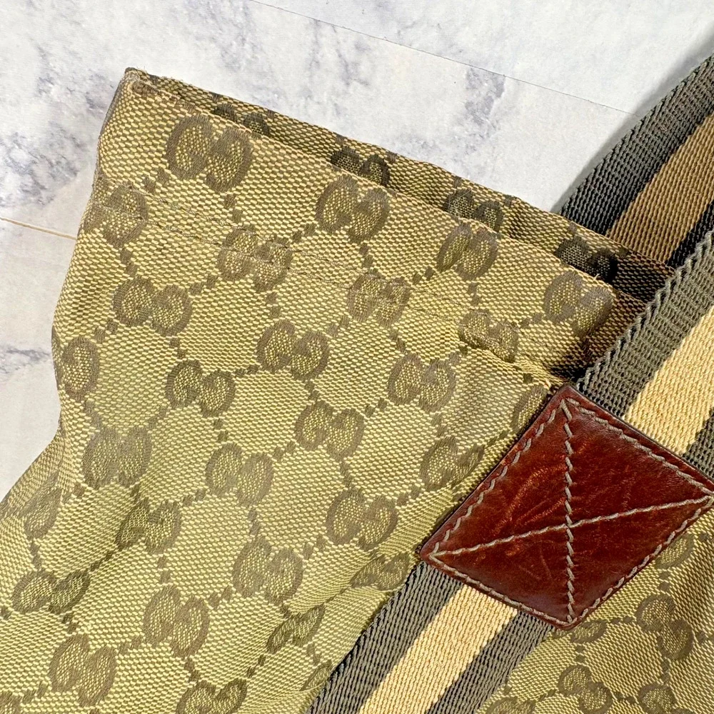 Rare Green Gucci Tote Bag Large GG Canvas Baby School Teacher Sports Travel City